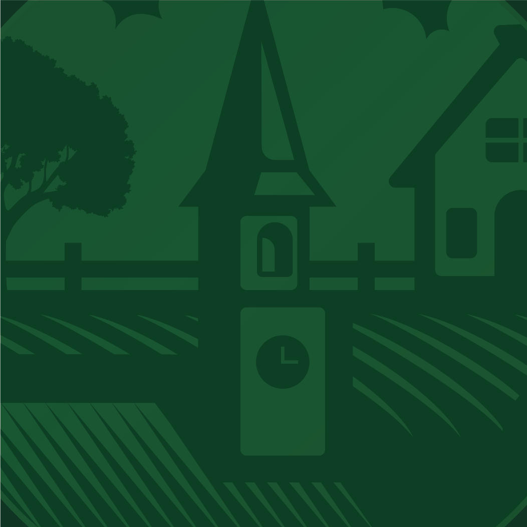 illustration of church steeple on green background